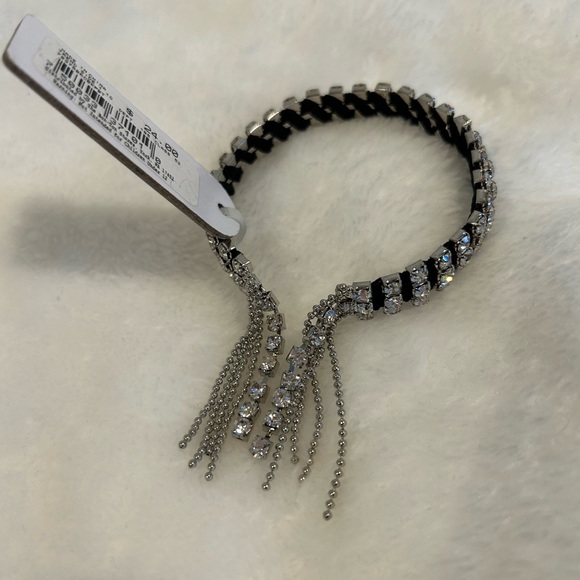 Crystal Bracelet on Stretchy Black Band - Picture 3 of 10